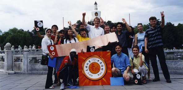 the signing up campaign for beijing 2008 comes to the white pagode
